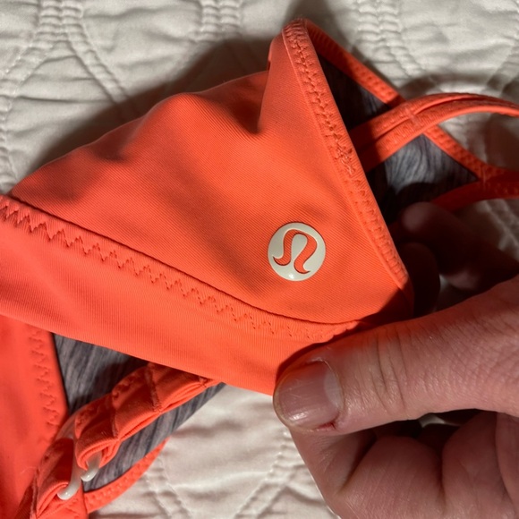 BC- LULULEMON reversible coral/grey bikini top - Picture 3 of 4